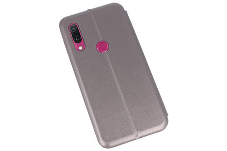 Slim Folio Case - Book Case Telefoonhoesje - Folio Flip Hoesje - Geschikt voor Huawei Y9 2019 - Grijs