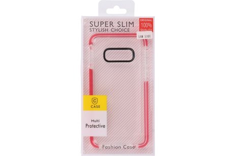 BAOHU Armor TPU Hoesje - Hoesje Geschikt voor Samsung Galaxy S10e Transparant / Rood