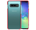 BAOHU Armor TPU Hoesje - Hoesje Geschikt voor Samsung Galaxy S10 Plus Transparant / Rood