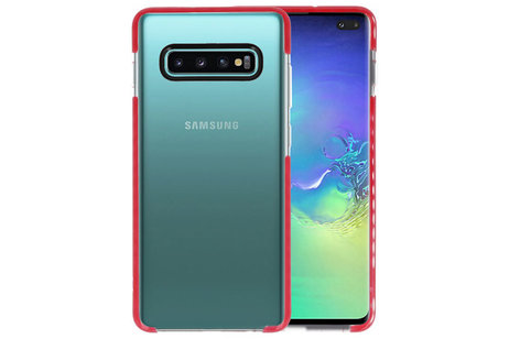 Armor TPU Hoesje voor Samsung Galaxy S10 Plus Transparant / Rood