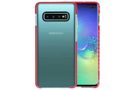 BAOHU Armor TPU Hoesje - Hoesje Geschikt voor Samsung Galaxy S10 Plus Transparant / Rood