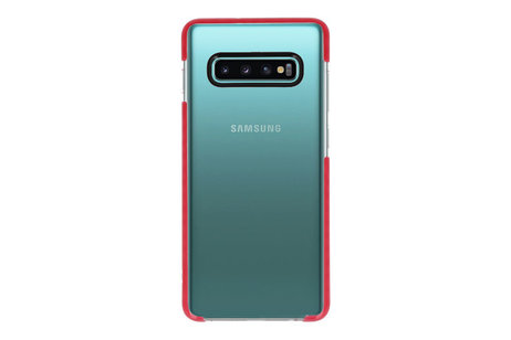 BAOHU Armor TPU Hoesje - Hoesje Geschikt voor Samsung Galaxy S10 Plus Transparant / Rood