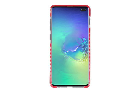 BAOHU Armor TPU Hoesje - Hoesje Geschikt voor Samsung Galaxy S10 Plus Transparant / Rood