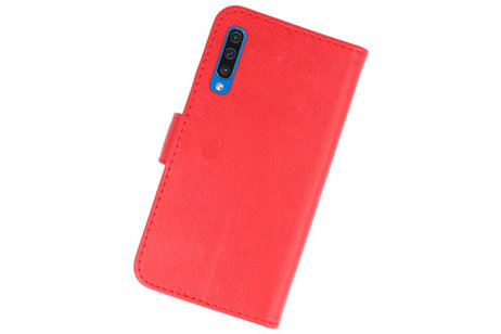 Hoesje Geschikt voor Samsung Galaxy A50 - Kaarthouder Book Case Telefoonhoesje - Rood