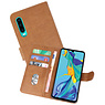 Huawei P30 Hoesje Kaarthouder Book Case Telefoonhoesje Bruin