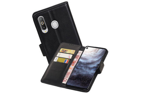 BAOHU Echt Lederen Hoesje Wallet Case - Hoesje Geschikt voor Samsung Galaxy A8s Zwart