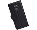 BAOHU Echt Lederen Hoesje Wallet Case - Hoesje Geschikt voor Samsung Galaxy J8 (2018) Zwart