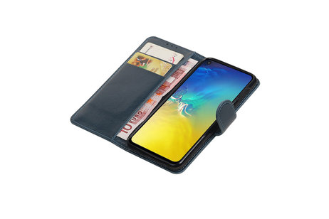 BAOHU Zakelijke Book Case Telefoonhoesje Geschikt voor de Samsung Galaxy S10e - Portemonnee Hoesje - Pasjeshouder Wallet Case - Blauw