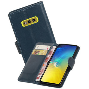 BAOHU Zakelijke Book Case Telefoonhoesje Geschikt voor de Samsung Galaxy S10e - Portemonnee Hoesje - Pasjeshouder Wallet Case - Blauw