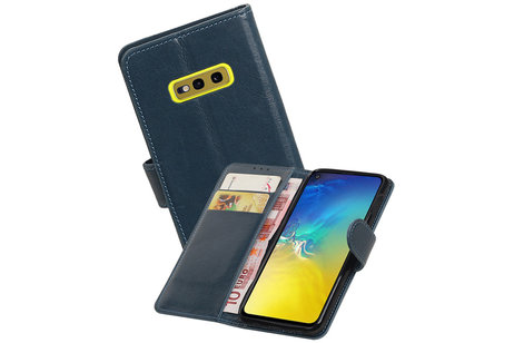 BAOHU Zakelijke Book Case Telefoonhoesje Geschikt voor de Samsung Galaxy S10e - Portemonnee Hoesje - Pasjeshouder Wallet Case - Blauw