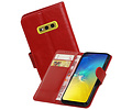 BAOHU Zakelijke Book Case Telefoonhoesje Geschikt voor de Samsung Galaxy S10e - Portemonnee Hoesje - Pasjeshouder Wallet Case - Rood