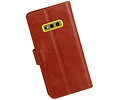 BAOHU Zakelijke Book Case Telefoonhoesje Geschikt voor de Samsung Galaxy S10e - Portemonnee Hoesje - Pasjeshouder Wallet Case - Bruin