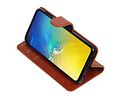 BAOHU Zakelijke Book Case Telefoonhoesje Geschikt voor de Samsung Galaxy S10e - Portemonnee Hoesje - Pasjeshouder Wallet Case - Bruin