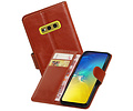 BAOHU Zakelijke Book Case Telefoonhoesje Geschikt voor de Samsung Galaxy S10e - Portemonnee Hoesje - Pasjeshouder Wallet Case - Bruin