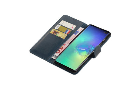 Zakelijke Bookstyle Hoesje voor Samsung Galaxy S10 Plus Blauw