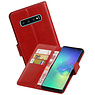 Zakelijke Bookstyle Hoesje Samsung Galaxy S10 Plus Rood