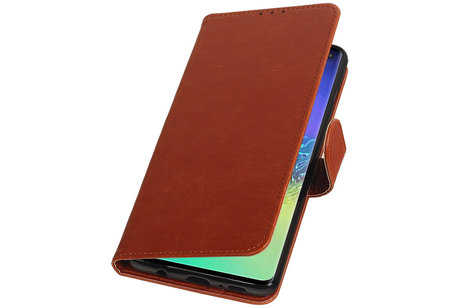 BAOHU Zakelijke Book Case Telefoonhoesje Geschikt voor de Samsung Galaxy S10 Plus - Portemonnee Hoesje - Pasjeshouder Wallet Case - Bruin