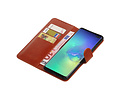 BAOHU Zakelijke Book Case Telefoonhoesje Geschikt voor de Samsung Galaxy S10 Plus - Portemonnee Hoesje - Pasjeshouder Wallet Case - Bruin