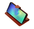 BAOHU Zakelijke Book Case Telefoonhoesje Geschikt voor de Samsung Galaxy S10 Plus - Portemonnee Hoesje - Pasjeshouder Wallet Case - Bruin