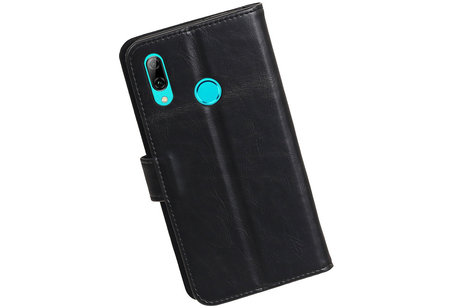 BAOHU Zakelijke Book Case Telefoonhoesje Geschikt voor de Huawei Honor 10 Lite - Portemonnee Hoesje - Pasjeshouder Wallet Case - Zwart