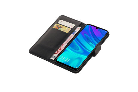 BAOHU Zakelijke Book Case Telefoonhoesje Geschikt voor de Huawei Honor 10 Lite - Portemonnee Hoesje - Pasjeshouder Wallet Case - Zwart
