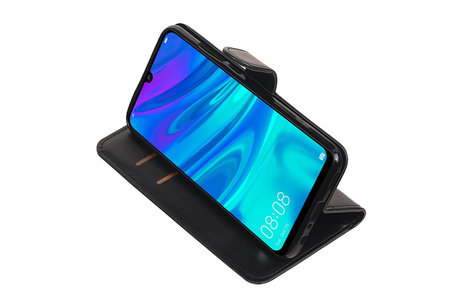 BAOHU Zakelijke Book Case Telefoonhoesje Geschikt voor de Huawei Honor 10 Lite - Portemonnee Hoesje - Pasjeshouder Wallet Case - Zwart