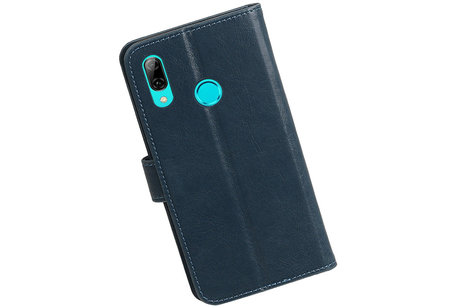 BAOHU Zakelijke Book Case Telefoonhoesje Geschikt voor de Huawei Honor 10 Lite - Portemonnee Hoesje - Pasjeshouder Wallet Case - Blauw