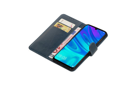BAOHU Zakelijke Book Case Telefoonhoesje Geschikt voor de Huawei Honor 10 Lite - Portemonnee Hoesje - Pasjeshouder Wallet Case - Blauw