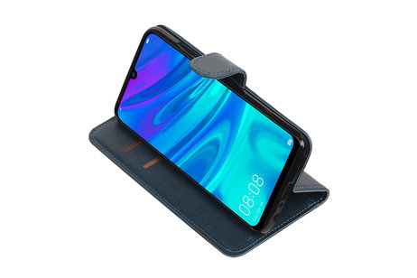 BAOHU Zakelijke Book Case Telefoonhoesje Geschikt voor de Huawei Honor 10 Lite - Portemonnee Hoesje - Pasjeshouder Wallet Case - Blauw