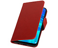 BAOHU Zakelijke Book Case Telefoonhoesje Geschikt voor de Huawei Honor 10 Lite - Portemonnee Hoesje - Pasjeshouder Wallet Case - Rood