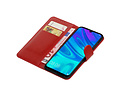 BAOHU Zakelijke Book Case Telefoonhoesje Geschikt voor de Huawei Honor 10 Lite - Portemonnee Hoesje - Pasjeshouder Wallet Case - Rood