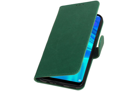 BAOHU Zakelijke Book Case Telefoonhoesje Geschikt voor de Huawei Honor 10 Lite - Portemonnee Hoesje - Pasjeshouder Wallet Case - Groen