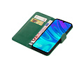 BAOHU Zakelijke Book Case Telefoonhoesje Geschikt voor de Huawei Honor 10 Lite - Portemonnee Hoesje - Pasjeshouder Wallet Case - Groen