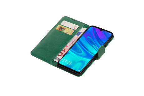 BAOHU Zakelijke Book Case Telefoonhoesje Geschikt voor de Huawei Honor 10 Lite - Portemonnee Hoesje - Pasjeshouder Wallet Case - Groen