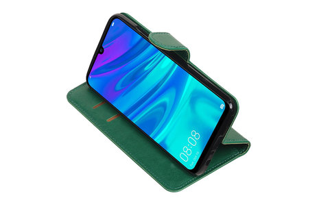 BAOHU Zakelijke Book Case Telefoonhoesje Geschikt voor de Huawei Honor 10 Lite - Portemonnee Hoesje - Pasjeshouder Wallet Case - Groen
