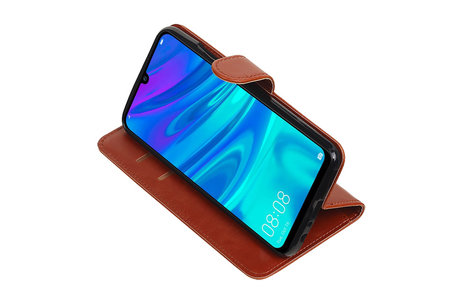 BAOHU Zakelijke Book Case Telefoonhoesje Geschikt voor de Huawei Honor 10 Lite - Portemonnee Hoesje - Pasjeshouder Wallet Case - Bruin