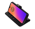 BAOHU Zakelijke Book Case Telefoonhoesje Geschikt voor de Motorola Moto G7 - Portemonnee Hoesje - Pasjeshouder Wallet Case - Zwart