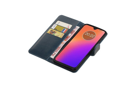 Zakelijke Bookstyle Hoesje voor Motorola Moto G7 Blauw