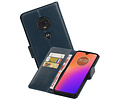 Zakelijke Bookstyle Hoesje voor Motorola Moto G7 Blauw