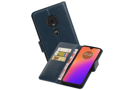 Zakelijke Bookstyle Hoesje voor Motorola Moto G7 Blauw