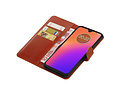 BAOHU Zakelijke Book Case Telefoonhoesje Geschikt voor de Motorola Moto G7 - Portemonnee Hoesje - Pasjeshouder Wallet Case - Bruin