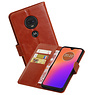 BAOHU Zakelijke Bookstyle Hoesje Motorola Moto G7 Bruin