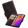 BAOHU Zakelijke Bookstyle Hoesje Motorola Moto G7 Mocca
