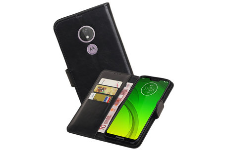 Zakelijke Bookstyle Hoesje voor Motorola Moto G7 Power Zwart