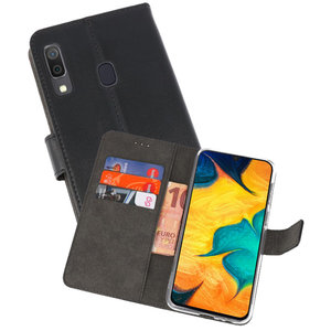 BAOHU Booktype Telefoonhoesjes - Bookcase Hoesje - Wallet Case -  Geschikt voor Samsung Galaxy A30 - Zwart