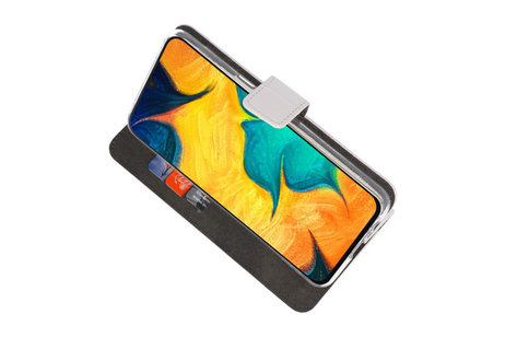 Booktype Telefoonhoesjes - Bookcase Hoesje - Wallet Case -  Geschikt voor Samsung Galaxy A30 - Wit