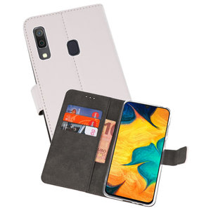 BAOHU Booktype Telefoonhoesjes - Bookcase Hoesje - Wallet Case -  Geschikt voor Samsung Galaxy A30 - Wit