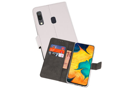 BAOHU Booktype Telefoonhoesjes - Bookcase Hoesje - Wallet Case -  Geschikt voor Samsung Galaxy A30 - Wit