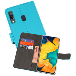 BAOHU Booktype Telefoonhoesjes - Bookcase Hoesje - Wallet Case -  Geschikt voor Samsung Galaxy A30 - Blauw