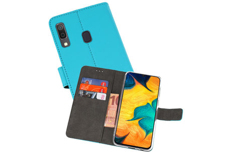 BAOHU Booktype Telefoonhoesjes - Bookcase Hoesje - Wallet Case -  Geschikt voor Samsung Galaxy A30 - Blauw